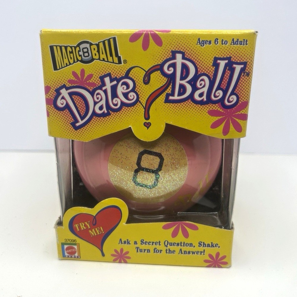 Vintage Mattel Magic 8 Ball Date Ball Pink Heart Fortune Teller Y2K Toy NIB 3709